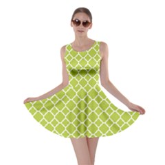 Spring Green Quatrefoil Pattern Skater Dress by Zandiepants