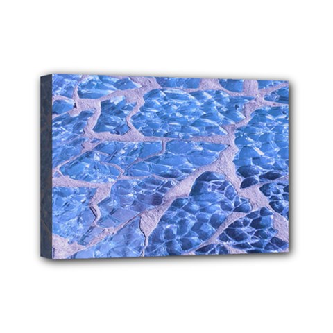 Festive Chic Light Blue Glitter Shiny Glamour Sparkles Mini Canvas 7  X 5  by yoursparklingshop