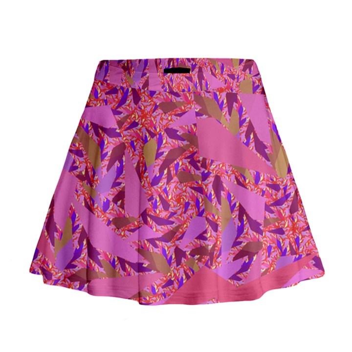 Bright Pink Confetti Storm Mini Flare Skirt