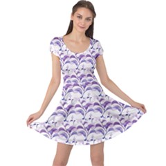 Floral Stripes Pattern Cap Sleeve Dresses by dflcprintsclothing