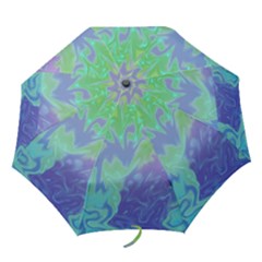 Green Blue Pink Color Splash Folding Umbrellas by BrightVibesDesign