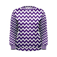Royal Purple & White Zigzag Pattern Women s Sweatshirt by Zandiepants