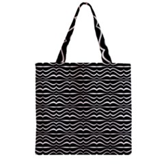 Modern Zebra Pattern Zipper Grocery Tote Bag