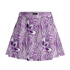 Purple Paisley Doodle Mini Flare Skirt by KirstenStar