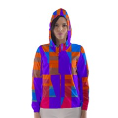 Misc Colorful Shapes                                           Hooded Wind Breaker (women) by LalyLauraFLM