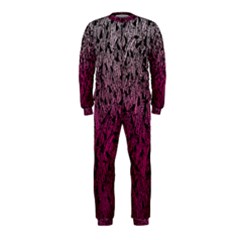 Pink Ombre Feather Pattern, Black, Onepiece Jumpsuit (kids) by Zandiepants