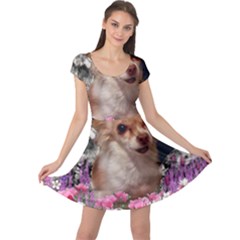 Chi Chi In Flowers, Chihuahua Puppy In Cute Hat Cap Sleeve Dresses by DianeClancy