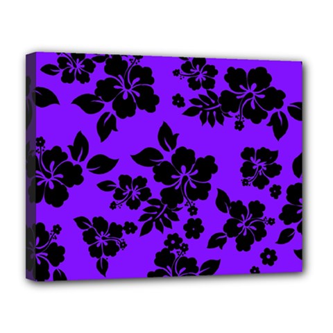 Violet Dark Hawaiian Canvas 14  X 11  by AlohaStore