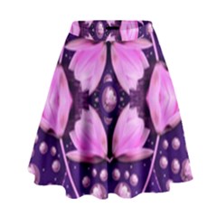 Magic Lotus In A Landscape Temple Of Love And Sun High Waist Skirt by pepitasart
