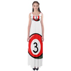 Billiard Ball Number 3 Empire Waist Maxi Dress by Valentinaart