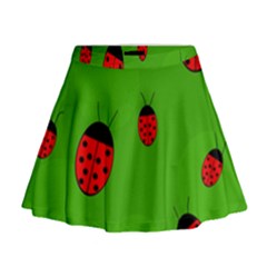 Ladybugs Mini Flare Skirt by Valentinaart