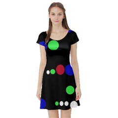 Colorful Dots Short Sleeve Skater Dress by Valentinaart