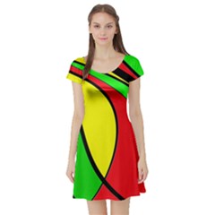 Colors Of Jamaica Short Sleeve Skater Dress