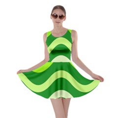Green Waves Skater Dress by Valentinaart