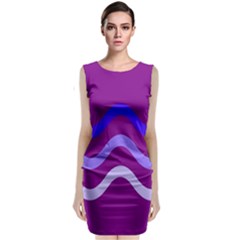 Purple Waves Classic Sleeveless Midi Dress by Valentinaart