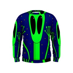 Alien  Kids  Sweatshirt by Valentinaart