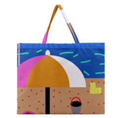 On The Beach  Zipper Large Tote Bag by Valentinaart