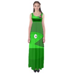 Green Monster Fish Empire Waist Maxi Dress by Valentinaart