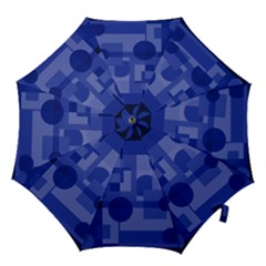 Deep Blue Abstract Design Hook Handle Umbrellas (medium) by Valentinaart