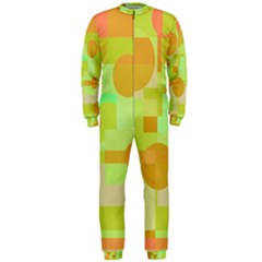 Green And Orange Decorative Design Onepiece Jumpsuit (men)  by Valentinaart