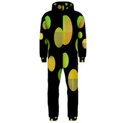 Green Abstract Circles Hooded Jumpsuit (men)  by Valentinaart
