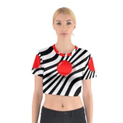 Abstract Red Ball Cotton Crop Top by Valentinaart