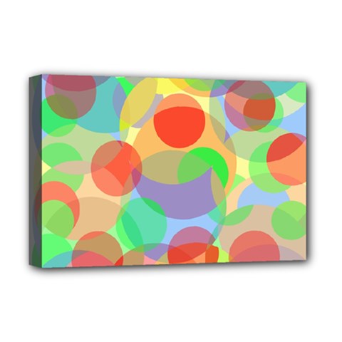 Colorful Circles Deluxe Canvas 18  X 12   by Valentinaart