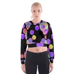 Colorful Decorative Circles Women s Cropped Sweatshirt by Valentinaart