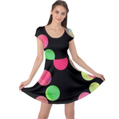Colorful Decorative Circles Cap Sleeve Dresses by Valentinaart