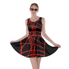 Neon Red Abstraction Skater Dress by Valentinaart