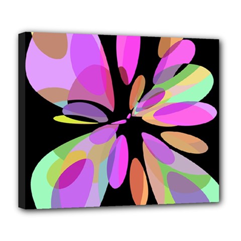 Pink Abstract Flower Deluxe Canvas 24  X 20   by Valentinaart