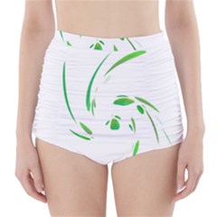 Green Twist High-waisted Bikini Bottoms by Valentinaart