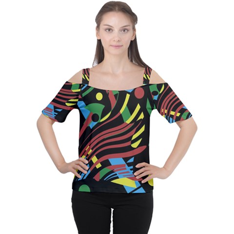 Optimistic Abstraction Women s Cutout Shoulder Tee by Valentinaart