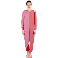 Red And Pink Lines Onepiece Jumpsuit (ladies)  by Valentinaart