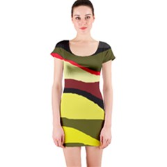 Decorative Abstract Design Short Sleeve Bodycon Dress by Valentinaart