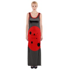 Red Circle Maxi Thigh Split Dress by Valentinaart