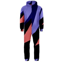 Purple And Pink Abstraction Hooded Jumpsuit (men)  by Valentinaart