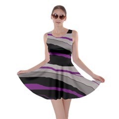 Purple And Gray Decorative Design Skater Dress by Valentinaart