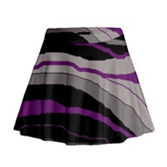 Purple And Gray Decorative Design Mini Flare Skirt by Valentinaart