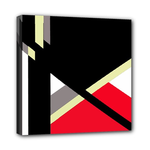Red And Black Abstraction Mini Canvas 8  X 8  by Valentinaart
