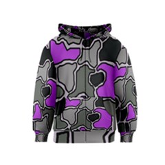 Purple And Gray Abstraction Kids  Zipper Hoodie by Valentinaart
