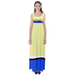 Yellow And Blue Simple Design Empire Waist Maxi Dress by Valentinaart