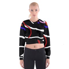 Decorative Lines Women s Cropped Sweatshirt by Valentinaart