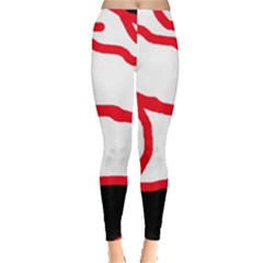 Red, Black And White Design Leggings  by Valentinaart