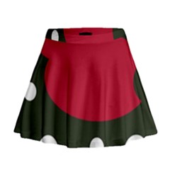 Red, Black And White Abstraction Mini Flare Skirt
