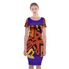 Orange Ball Classic Short Sleeve Midi Dress by Valentinaart