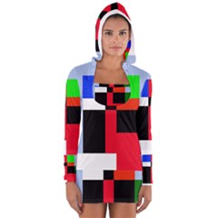 Colorful Abstraction Women s Long Sleeve Hooded T-shirt by Valentinaart