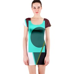 Geometric Abstract Design Short Sleeve Bodycon Dress by Valentinaart