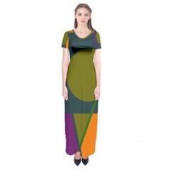 Geometric Abstraction Short Sleeve Maxi Dress by Valentinaart