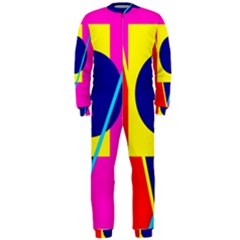 Colorful Geometric Design Onepiece Jumpsuit (men)  by Valentinaart